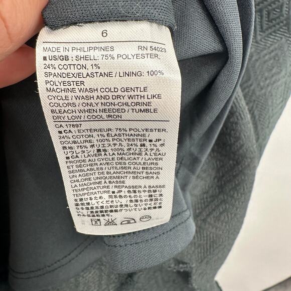 BANANA REPUBLIC FACTORY NWT Green Pattern Ruffle Hem Textured Dress // 6 - Picture 5 of 8